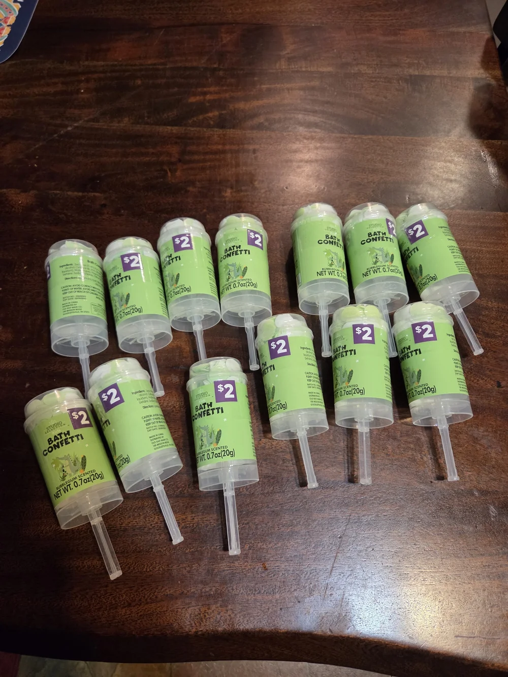 Green Bath Confetti Push-Pop  Lot Of 13
